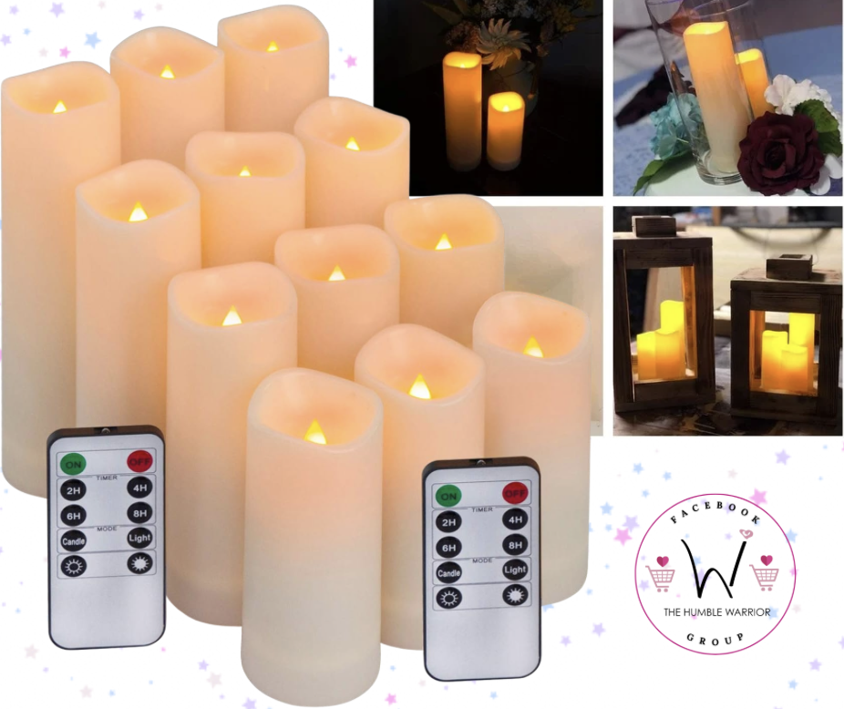 Set of 12 Flameless Candles!